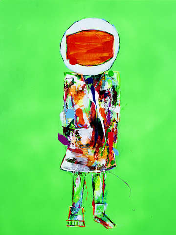 Astronaut on green
