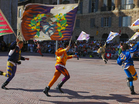 Flag wavers gubbio italy