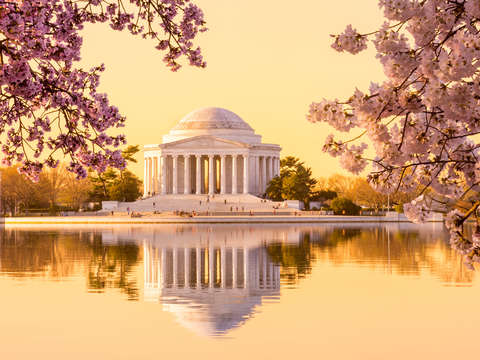Sunrise over the jefferson memorial