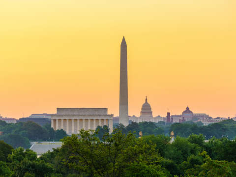 Sunrise over washington dc