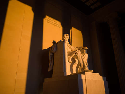 Lincoln memorial in golden sunlight 2