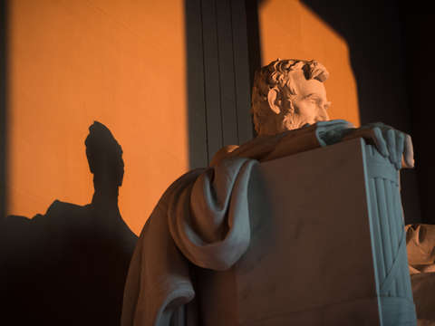 Lincoln memorial in golden sunlight 3