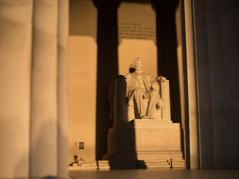 Lincoln memorial in golden sunlight 8