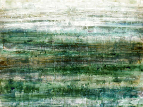 Beautiful echoes 3 green teal beige abstract lands