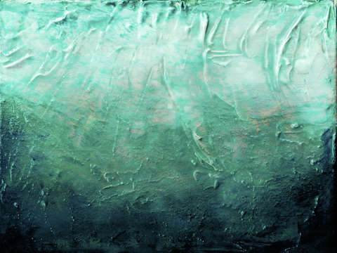 Beneath the veil muted 3 emerald green ocean abstr