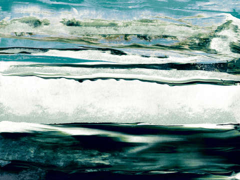 Let it go 1 teal green white abstract ocean waves