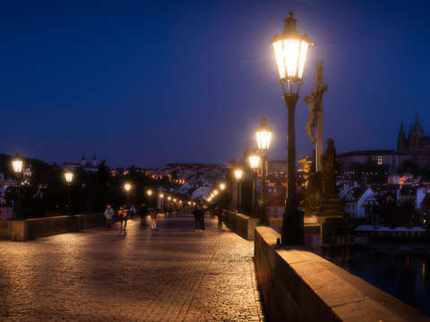 Charles bridge at night
