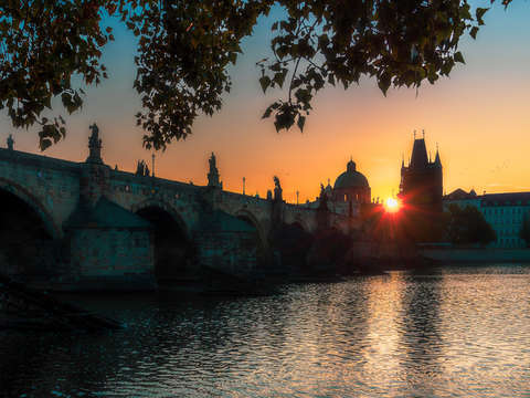 Dawn on charles bridge