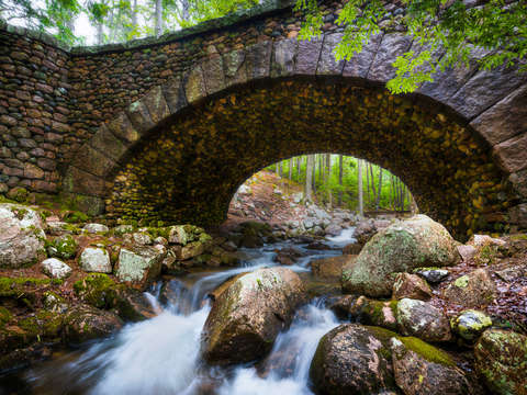 Cobblestone bridge over jordan stream