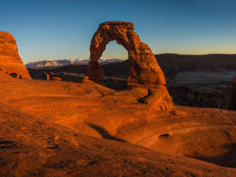 Sunset at delicate arch