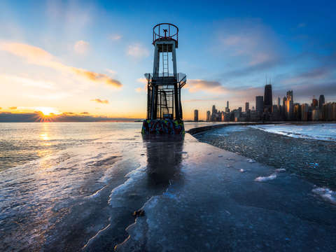 Frozen chicago morning