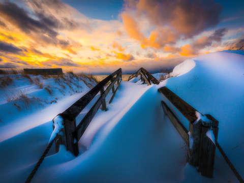 Winter beach access