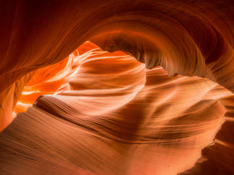 Sandstone ceiling at antelope canyon