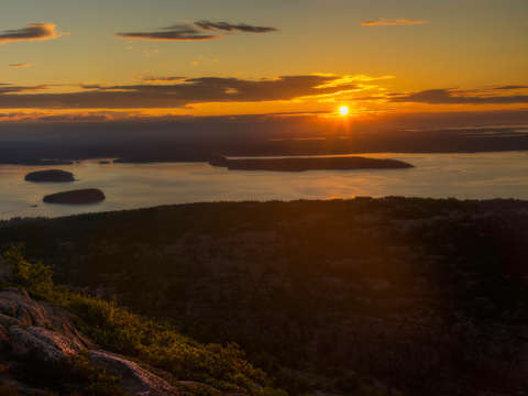 First kiss of light on cadillac mountain