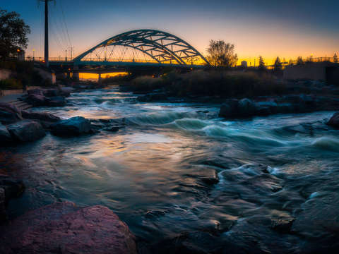 Evening on the south platte river denver co