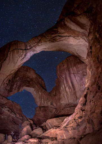 Starry sky at double arch