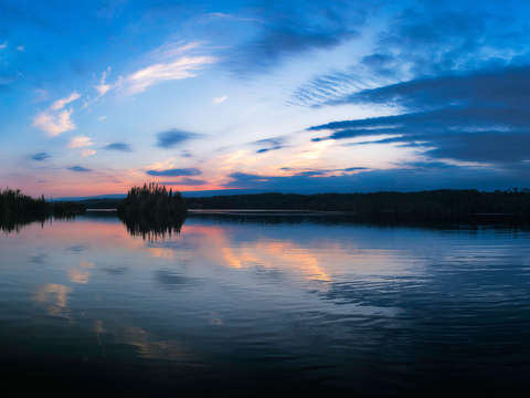 Dusk at tobin harbor
