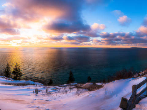 Winter overlook at empire bluff