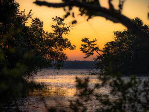 Golden sky on lost lake