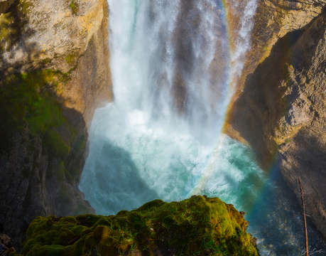Rainbow at johnston canyon upper falls