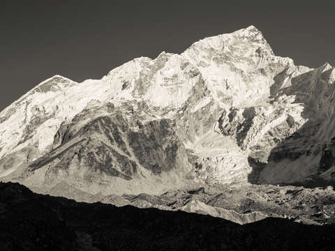Nuptse peak on the khumbu glacier