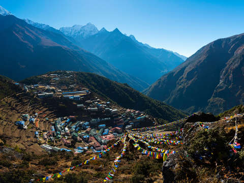 Morning over namche bazaar