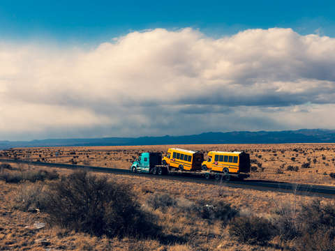 Yellow school buses