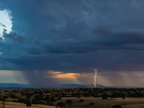 Lightning strikes the high desert