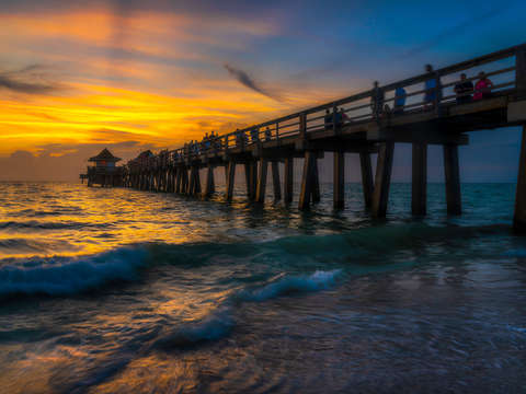 Sunset on naples pier