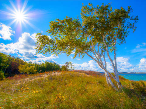 October sunshine by the lake