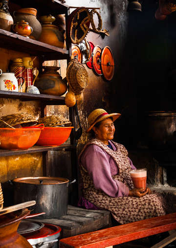Quechua woman in chicheria