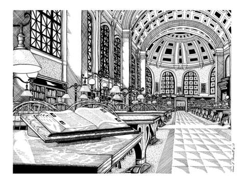 Boston public library bates hall