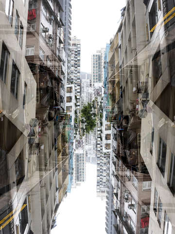 Hong kong deconstructivism 2 dark cityscape