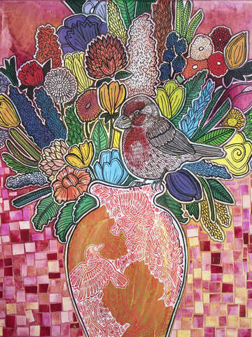 Blooming rosefinch
