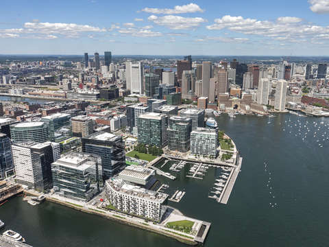 Boston seaport aerial