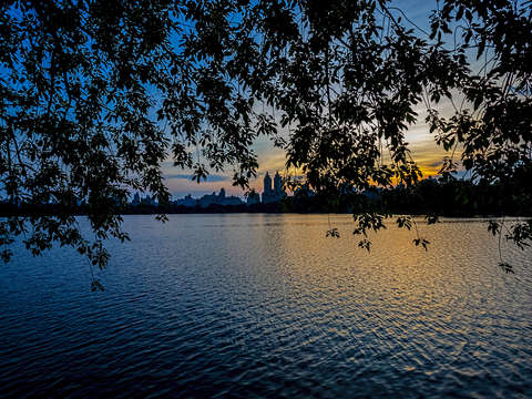 After sunset central park reservoir