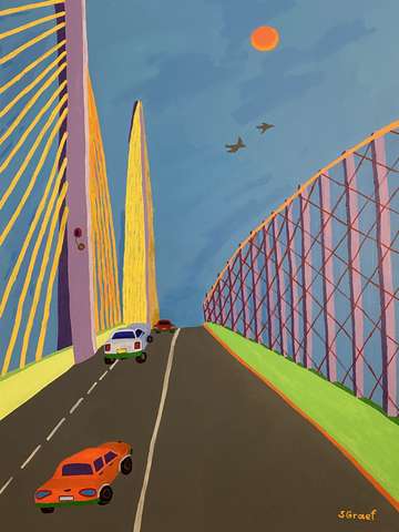 Driving over the sunshine skyway bridge