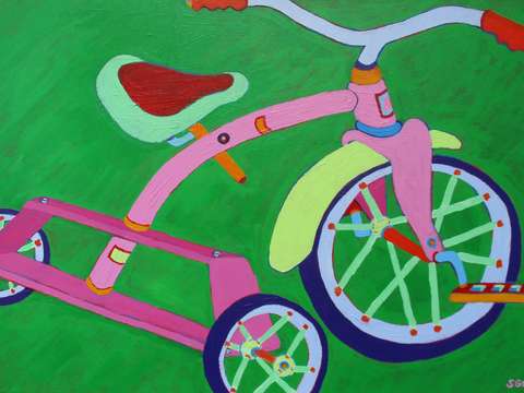 Pink tricycle