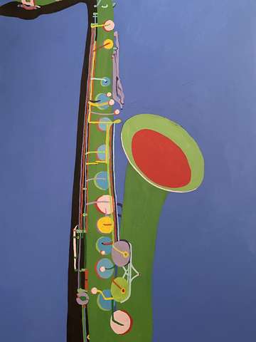 Saxophone on blue