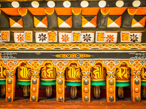 Buddhist prayer wheels