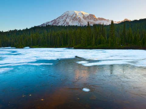 Frozen reflection lake