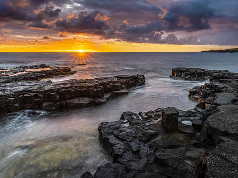 Starry sunset hawaii