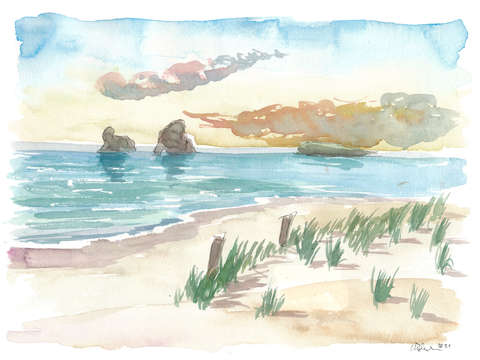 Wharariki beach waves new zealand dreams