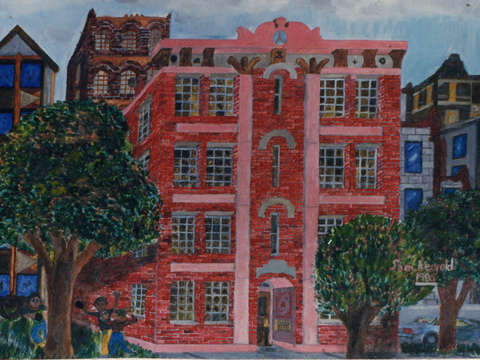 The big brick building