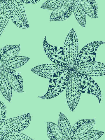 Green ethnic floral print