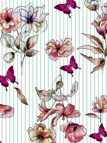 Floating florals butterflies