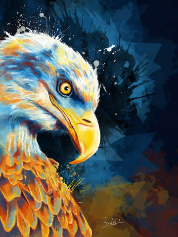 Eagle eye bird digital illustration