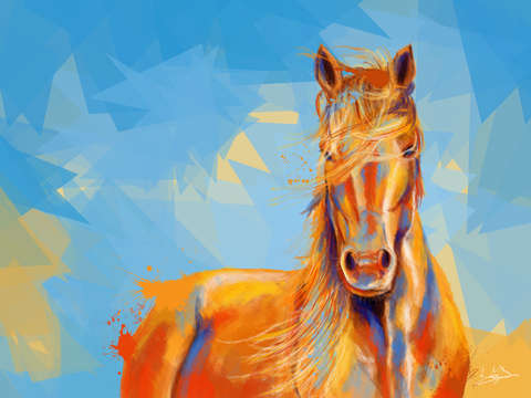 Obedient spirit horse portrait