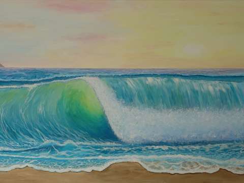 Translucent wave breaking at mediterranean dream b