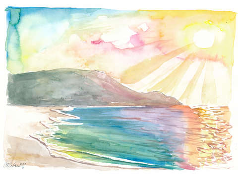 Under the caribbean sun with beach waves in tortol